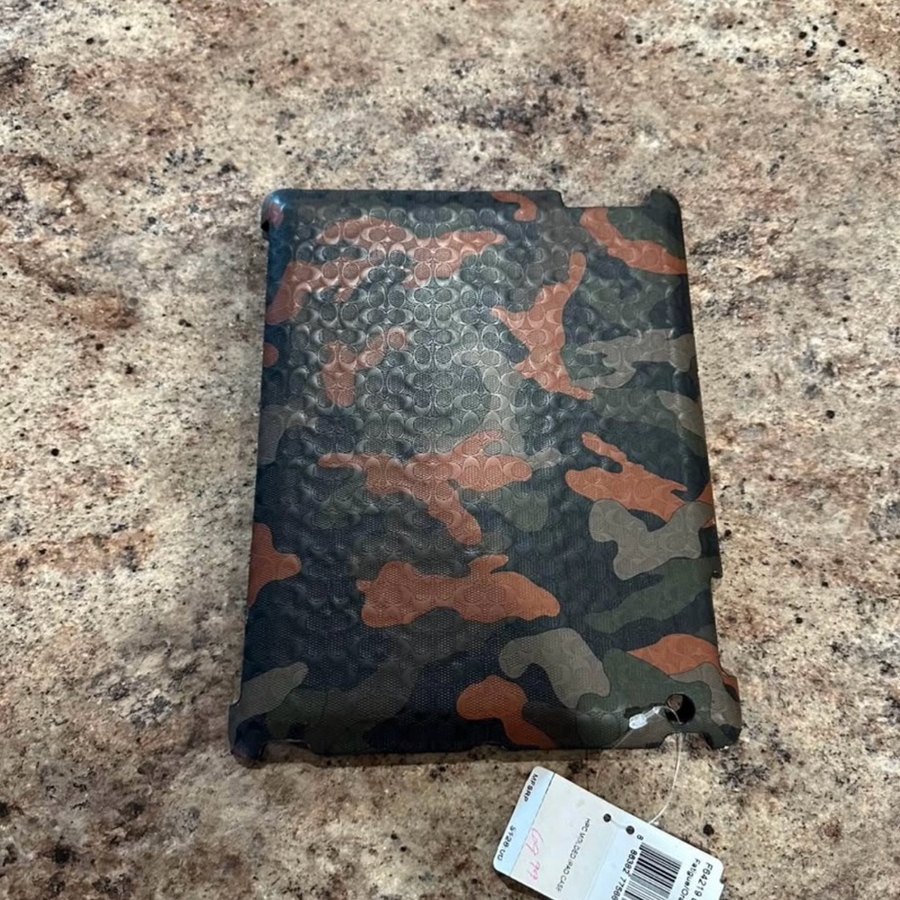 Coach Green and Brown Tablet Cover Camouflage Design